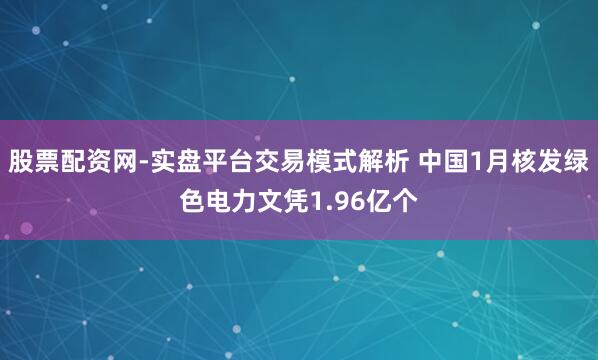股票配资网-实盘平台交易模式解析 中国1月核发绿色电力文凭1.96亿个